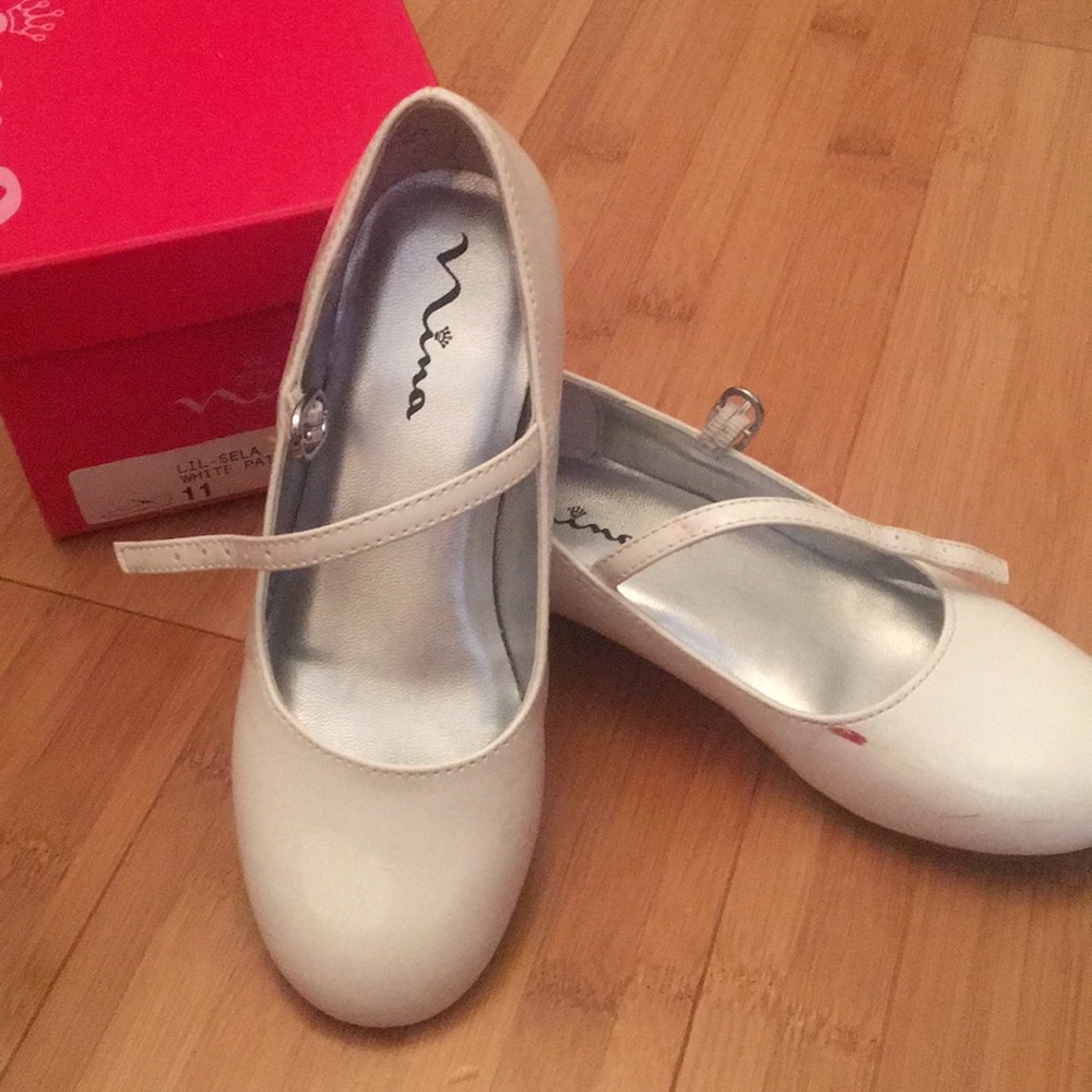 Nina White Patent Dress Shoes